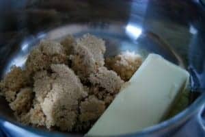 melting butter and brown sugar