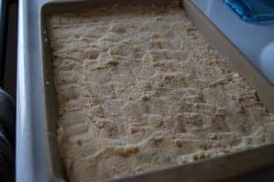 sweet shortbread in pan