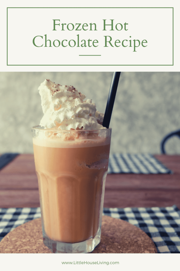 Looking for a nice cold drink to make on warm days? This super simple Frozen Hot Chocolate recipe only uses things that you probably already have in your pantry.