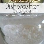 Looking to make your own homemade dishwasher detergent? It can be expensive to buy the "natural" versions at the store, so below you will find my simple, 3 ingredient alternative! #dishwasherdetergent #homemadedishdetergent #dishwashersoap
