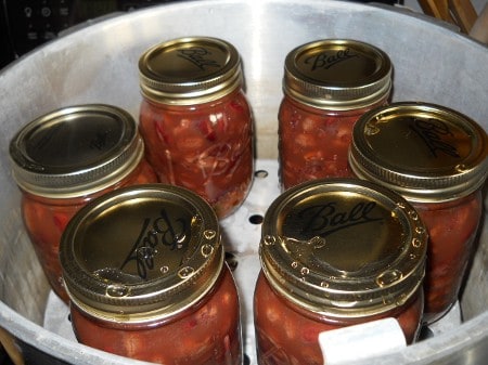 finished beans in canner