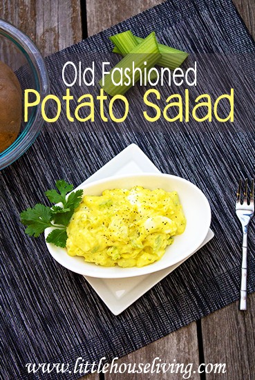 Make this delicious old fashioned potato salad for your next barbecue! Quick, easy and homemade. #homemade #fromscratch #oldfashioned #potatosalad #barbecue #picnic #summer