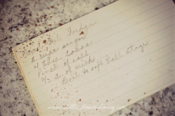 Old Fashioned Fudge Recipe Card
