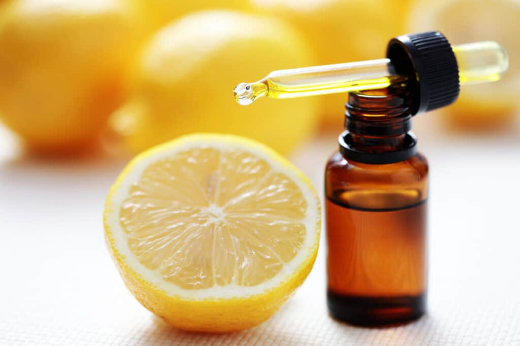 Lemon Essential Oil in a Bottle