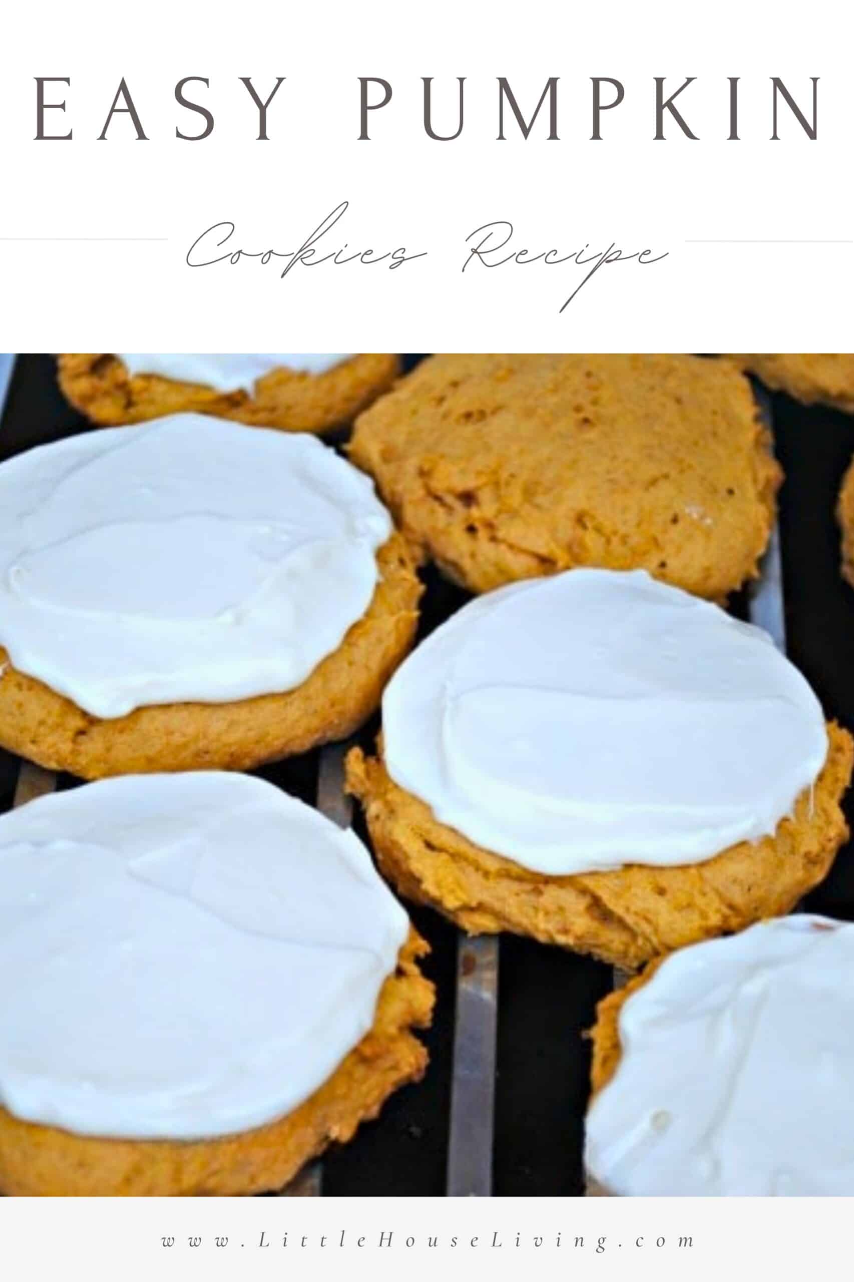 This Easy Pumpkin Cookies Recipe is the perfect fall treat! Topped with creamy maple frosting and so delicious, you're family will love them!