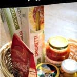 How to put together and inexpensive family gift basket for pasta night, a thoughtful and practical gift for your friends and neighbors.