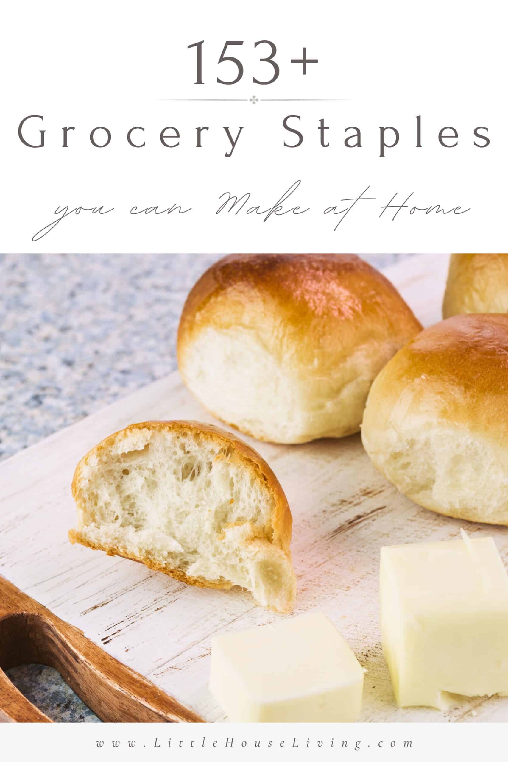 Tired of paying high grocery store prices and getting subpar products for your money? Here's a HUGE list of grocery staples that you can make at home.