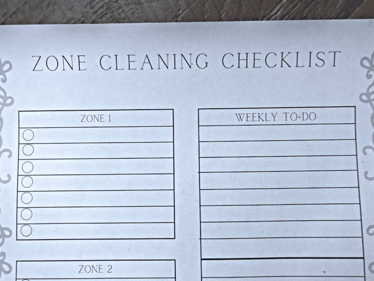 FREE Zone Cleaning Printable &amp; How To