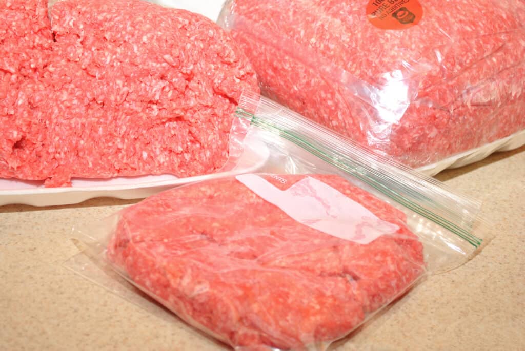 Ground Beef in Freezer Bags