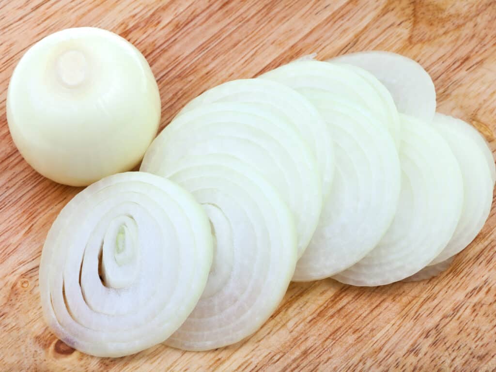 Onions Cut Into Slices for the Freezer