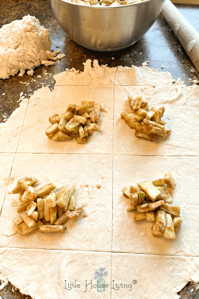 Filling apple turnovers