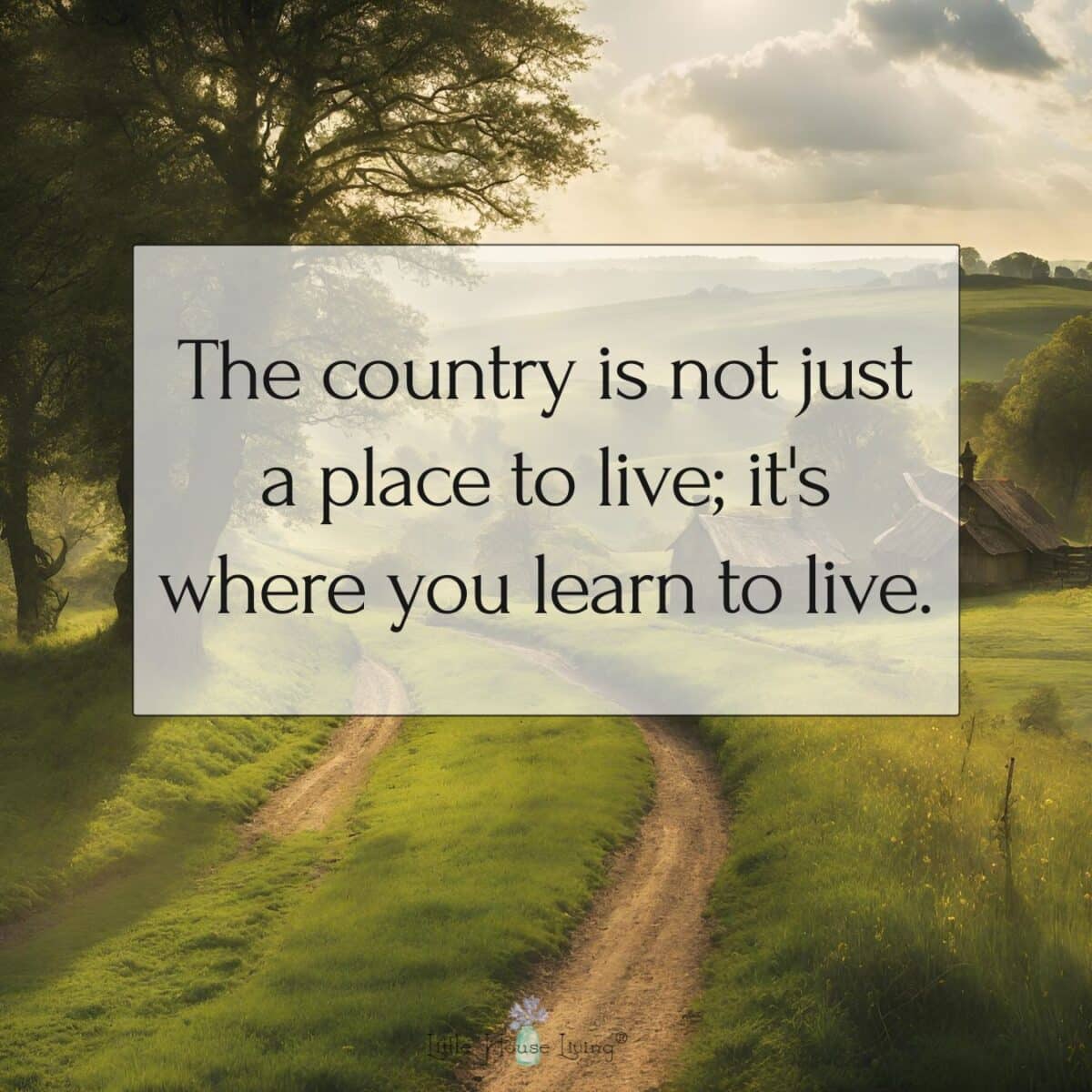 The country is not just a place to live; it's where you learn to live.