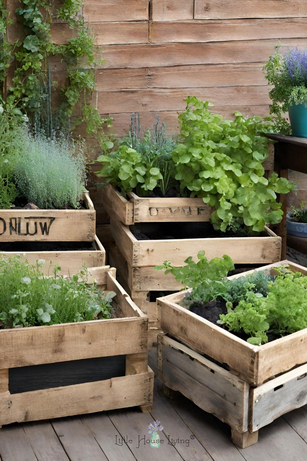 old crate raised garden bed