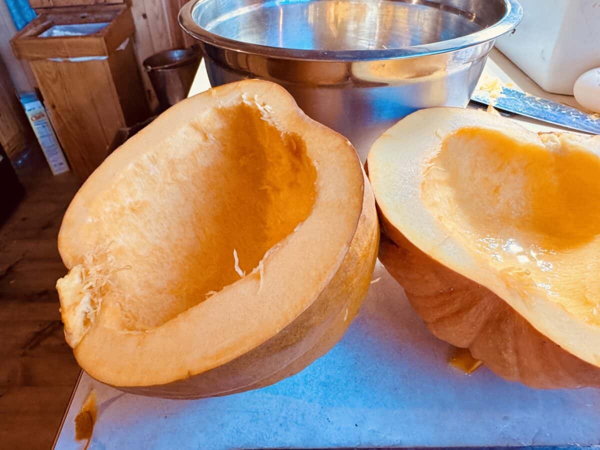 cleaned pumpkin