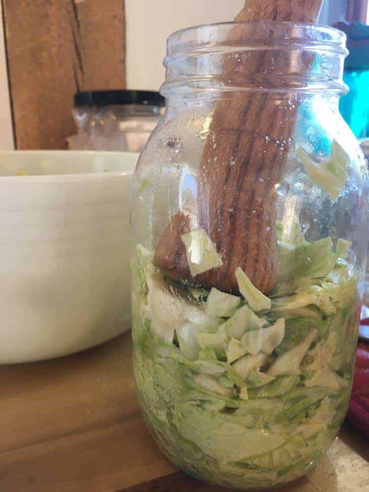 sauerkraut in a jar