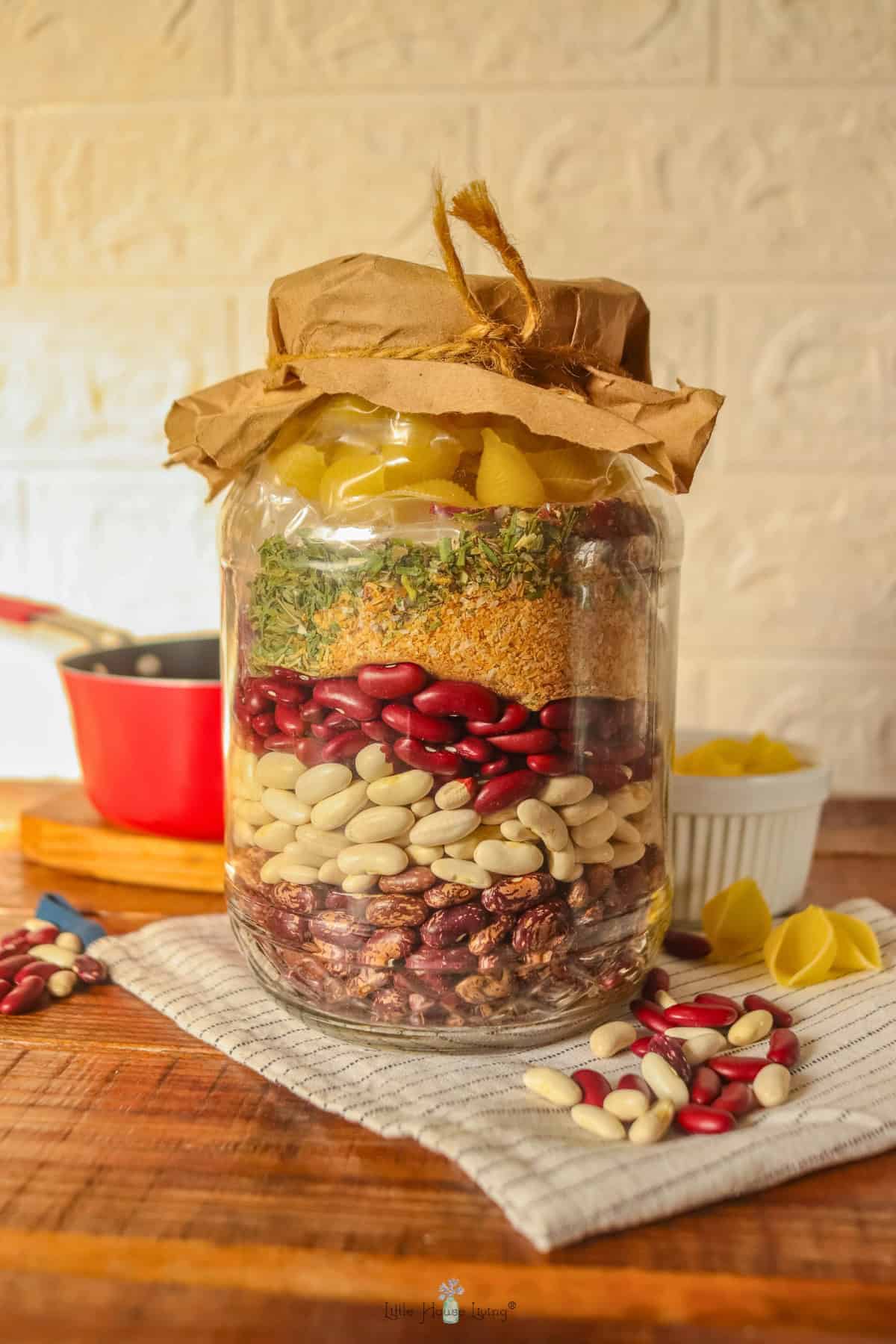 bean soup mix in a jar