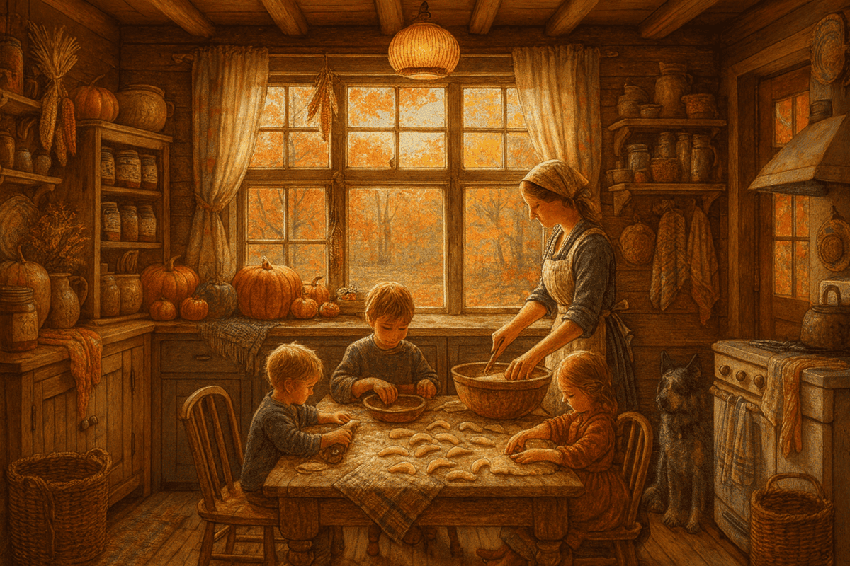 family in the kitchen