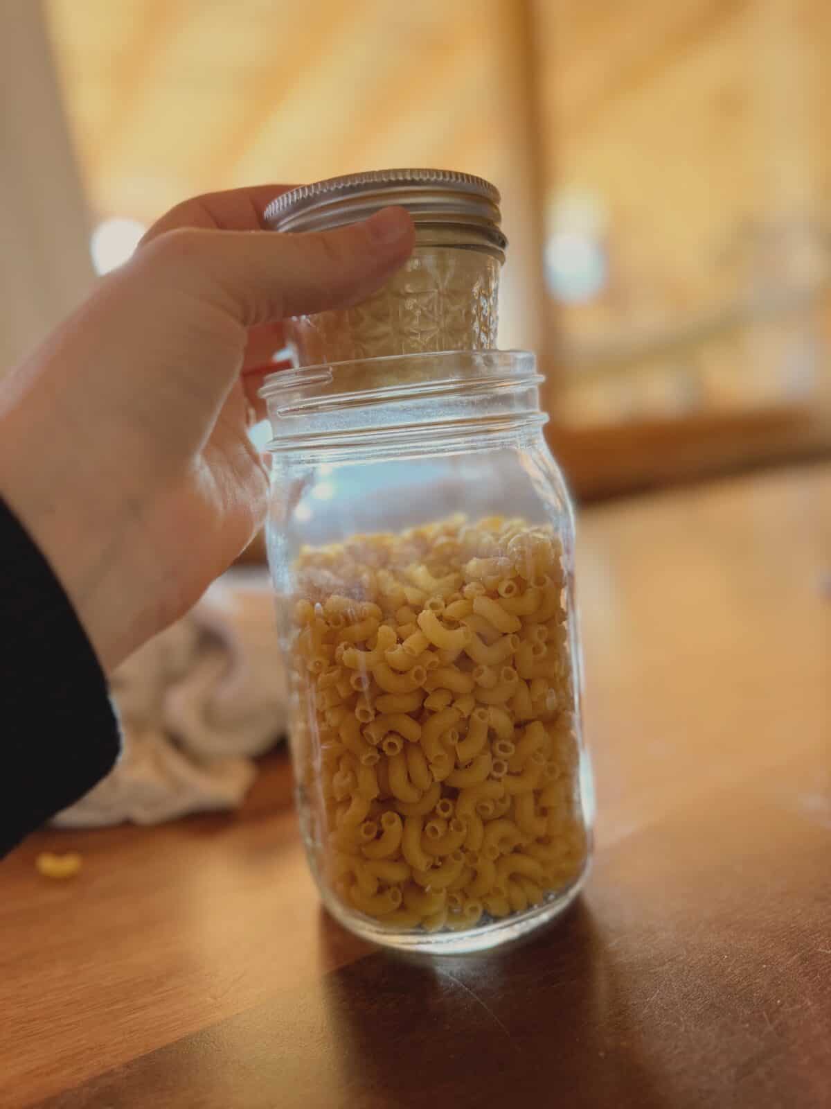 putting together boxed mac and cheese