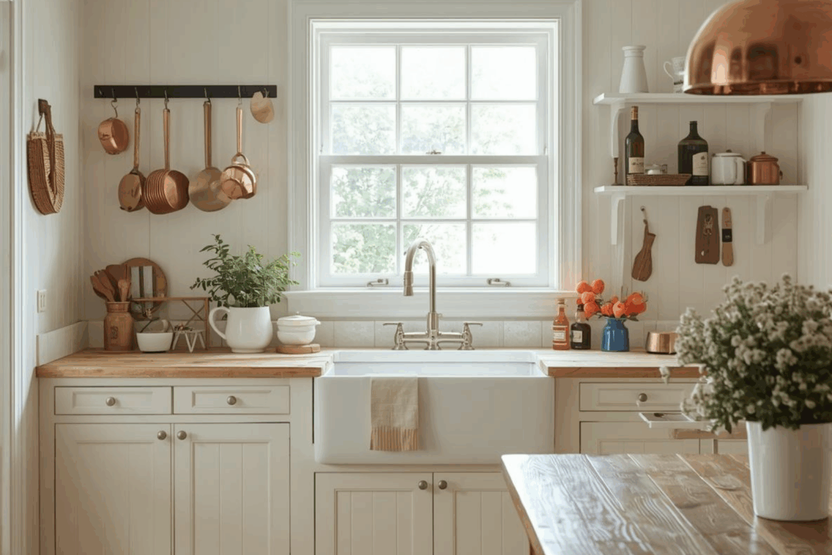 inside of a simple kitchen